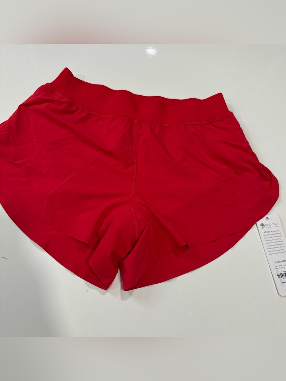 CRZ YOGA Women's Red Running Shorts Lightweight Quick Dry Pockets Size S A020926